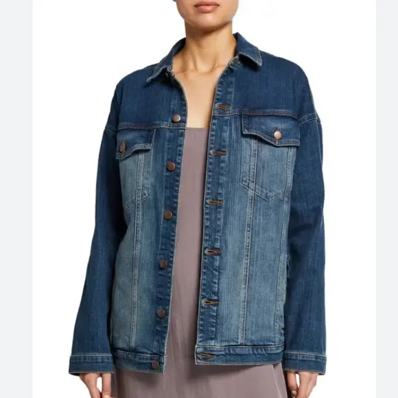 Eileen fisher oversized jean jacket - Picture 2 of 6